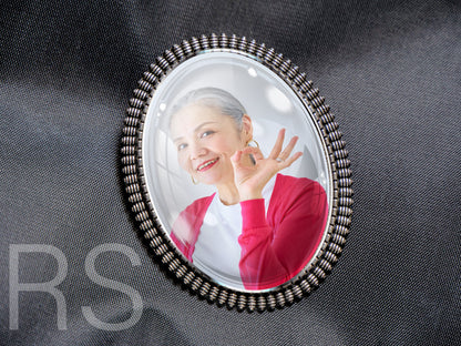 Broche en argent avec cadre (30x40mm)