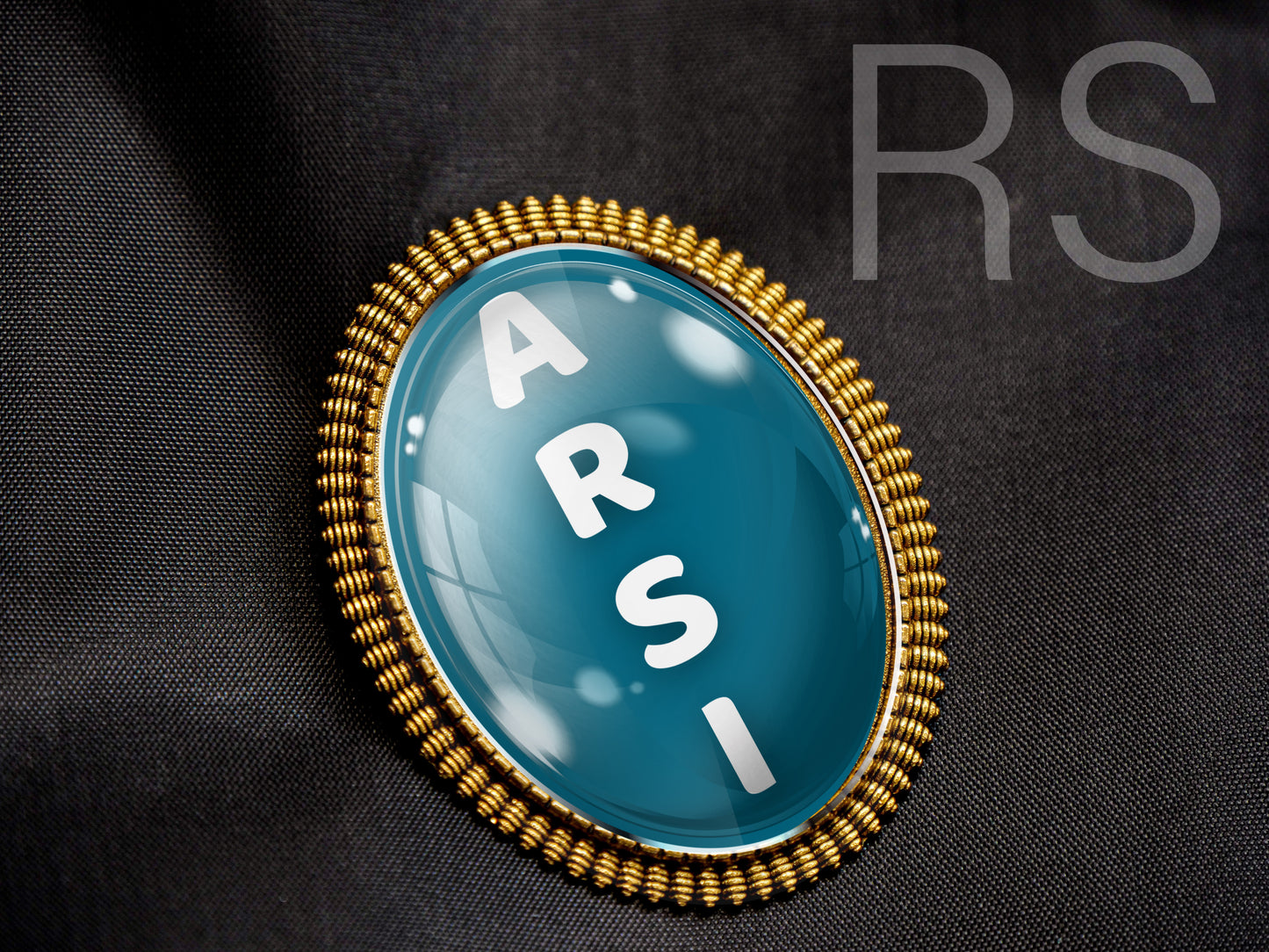 Broche dorée style baroque (30x40mm)